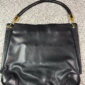 Michael Kors Women's Black Leather Shoulder Bag Gold Hardware Casual